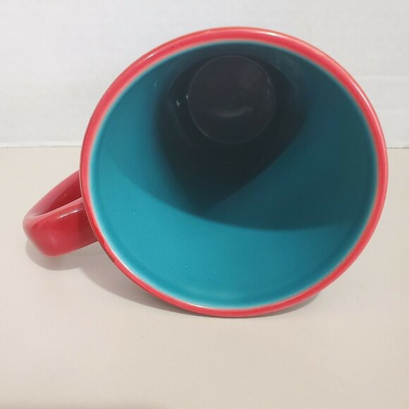 Seaworld Dolphin Ceramic Coffee Mug 16oz Blue Red butterfly star artistic design - Picture 7 of 11